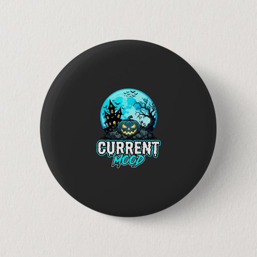 Halloween Aktuelle Stimmung Verlassener Kürbis Button (Vorderseite)
