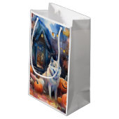 Halloween Alaskan Malamute mit Pumpkins Beängstige Kleine Geschenktüte (Rückseite Schrägansicht)