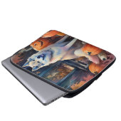 Halloween Alaskan Malamute mit Pumpkins Beängstige Laptopschutzhülle (Vorne Knopf)