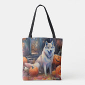 Halloween Alaskan Malamute mit Pumpkins Beängstige Tasche (Rückseite)