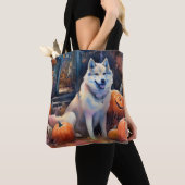Halloween Alaskan Malamute mit Pumpkins Beängstige Tasche (Von Nahem)
