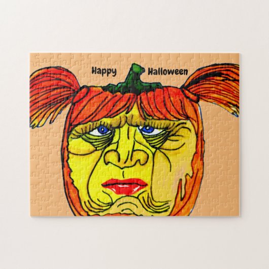 HALLOWEEN ALBERN GIRL PUMPKIN PUZZLE (Horizontal)
