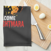 Halloween-Albtraum-Hexen-Haus-Design Geschirrtuch (Viertel Falte)