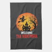 Halloween-Albtraum-Hexen-Haus-Design Geschirrtuch (Vertikal)