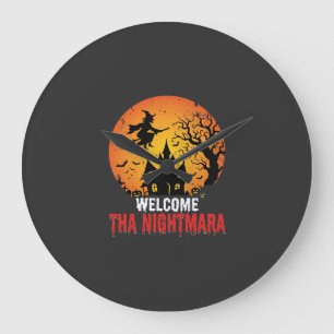 Halloween-Albtraum-Hexen-Haus-Design Große Wanduhr