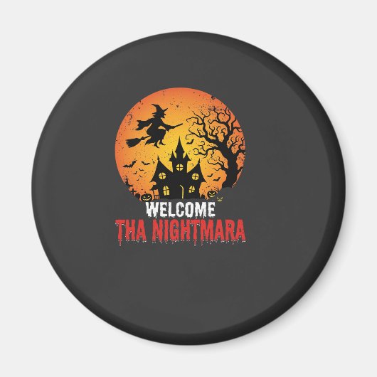 Halloween-Albtraum-Hexen-Haus-Design Magnet (Vorne)