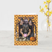 Halloween-Albtraum - Schäferhund - Kuno Karte (Gelbe Blume)