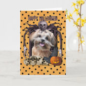 Halloween-Albtraum - ShihPoo - Maggie Karte (Gelbe Blume)