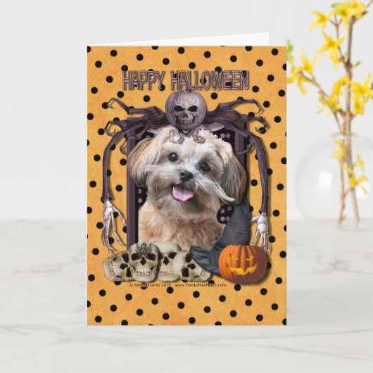 Halloween-Albtraum - ShihPoo - Maggie Karte (Gelbe Blume)
