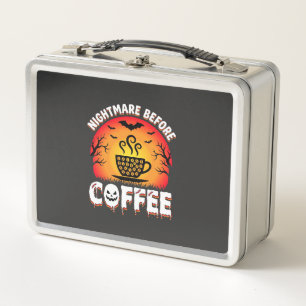 Halloween-Albtraum vor Kaffee-Fledermaus-Sonnenunt Metall Brotdose