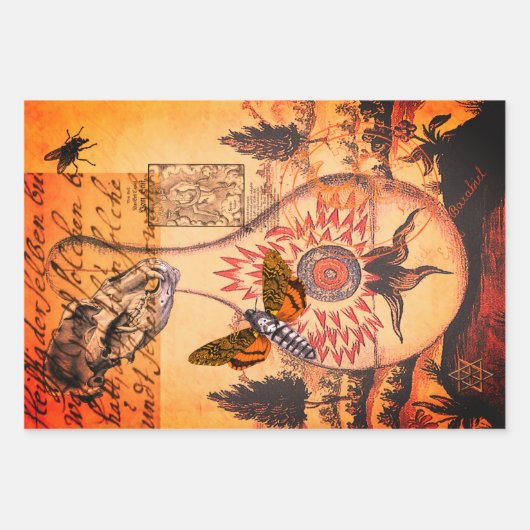 Halloween Alchemy Moth Animal Skull Geschenkpapier Set (Vorderseite 3)