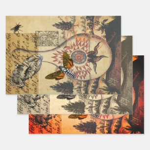 Halloween Alchemy Moth Animal Skull Geschenkpapier Set
