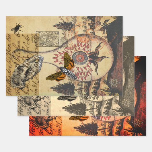 Halloween Alchemy Moth Animal Skull Geschenkpapier Set (Set)