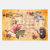 Halloween Alchemy Pink Peony Skeleton Ephemera Geschenkpapier Set (Vorderseite 3)