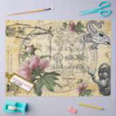 Halloween Alchemy Pink Peony Skeleton Ephemera Seidenpapier (Basteln)