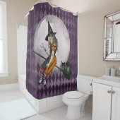Halloween Alice im Wunderland Cheshire Cat Moon Duschvorhang (Beispiel)
