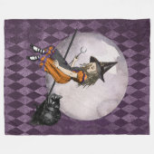 Halloween Alice im Wunderland Cheshire Cat Moon Fleecedecke (Vorderseite (Horizontal))
