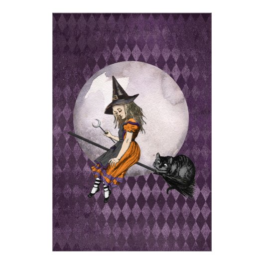 Halloween Alice im Wunderland Cheshire Cat Moon Fotodruck (Vorne)
