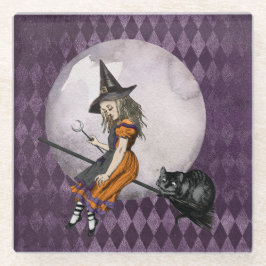 Halloween Alice im Wunderland Cheshire Cat Moon Glasuntersetzer