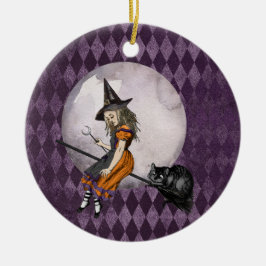 Halloween Alice im Wunderland Cheshire Cat Moon Keramik Ornament