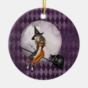 Halloween Alice im Wunderland Cheshire Cat Moon Keramik Ornament
