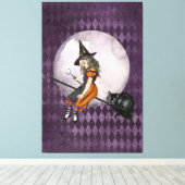 Halloween Alice im Wunderland Cheshire Cat Moon Leinwanddruck (Insitu (Holzboden))