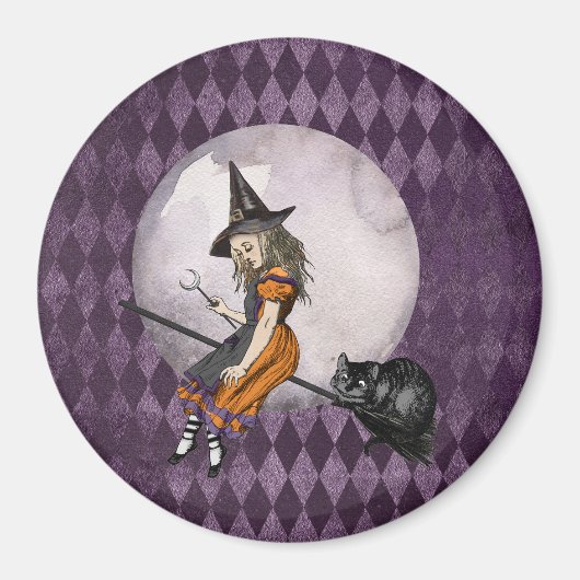 Halloween Alice im Wunderland Cheshire Cat Moon Magnet (Vorne)