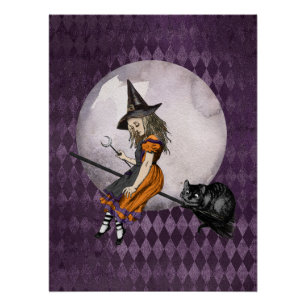 Halloween Alice im Wunderland Cheshire Cat Moon Poster