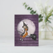 Halloween Alice im Wunderland Cheshire Cat Moon Postkarte (Stehend Vorderseite)