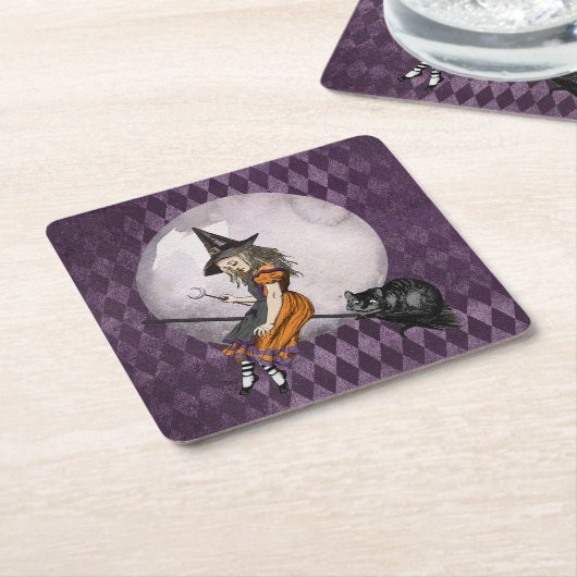 Halloween Alice im Wunderland Cheshire Cat Moon Rechteckiger Pappuntersetzer (angewinkelt)