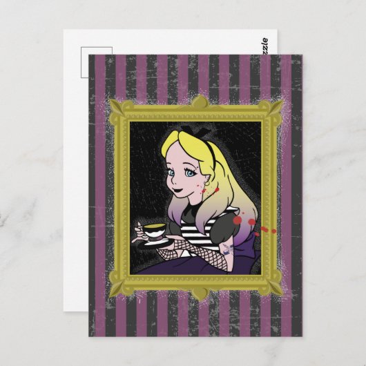 Halloween Alice im Wunderland Postkarte (Vorne/Hinten)