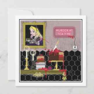 Halloween Alice in der Wunderland-Teezeit Einladung