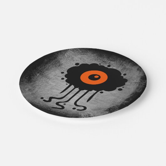 Halloween Alien Cyclops Pappteller (Schrägansicht)