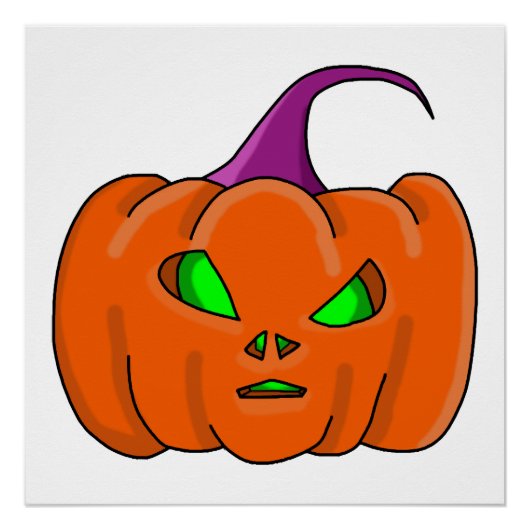 Halloween-Alien-Kürbis Poster (Vorderseite)