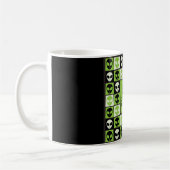 Halloween-Alien-Mosaik Kaffeetasse (Links)