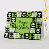Halloween-Alien-Mosaik Karte (Gelbe Blume)
