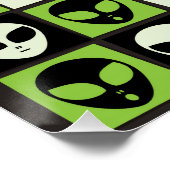 Halloween-Alien-Mosaik Poster (Ecke)