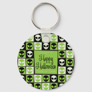 Halloween-Alien-Mosaik Schlüsselanhänger