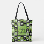Halloween-Alien-Mosaik Tasche (Rückseite)