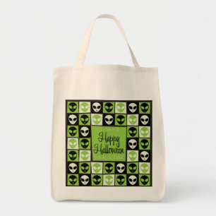 Halloween-Alien-Mosaik Tragetasche