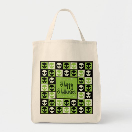 Halloween-Alien-Mosaik Tragetasche (Vorne)