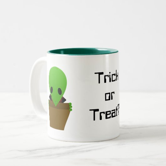 Halloween Alien Vampire Zweifarbige Tasse (Vorderseite Links)