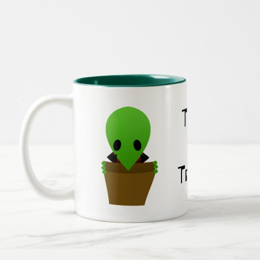 Halloween Alien Vampire Zweifarbige Tasse (Links)