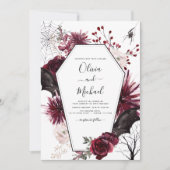 Halloween All in One QR Code Goth Wedding Einladung (Vorderseite)