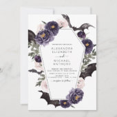 Halloween All in One QR Code Gothic Wedding Einladung (Vorderseite)