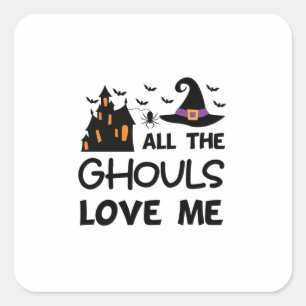 Halloween Alle Ghouls Liebe Ich Geburtstag Quadratischer Aufkleber