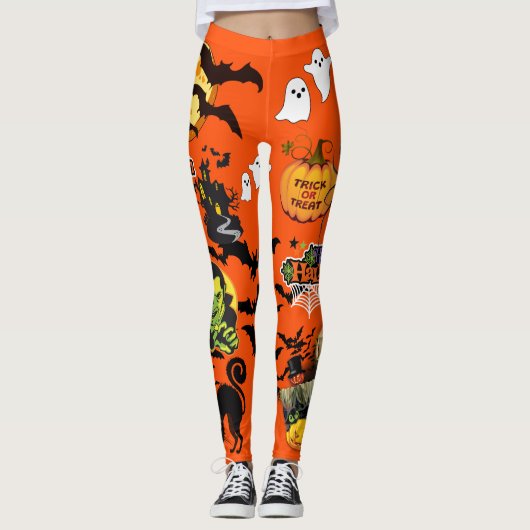Halloween Alles Niedliche Leggings Hexengasmatte (Vorderseite)