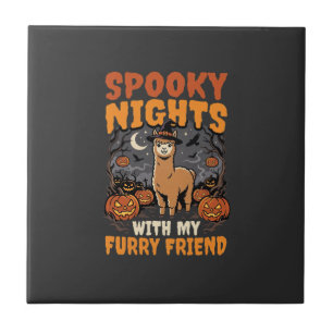 Halloween-Alpaka-Nacht Fliese