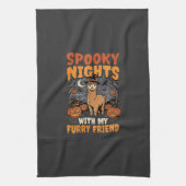 Halloween-Alpaka-Nacht Geschirrtuch (Vertikal)