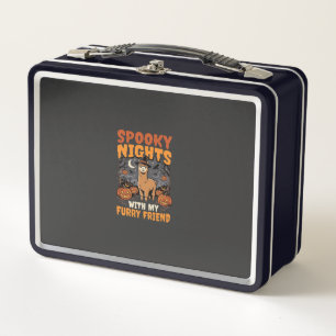 Halloween-Alpaka-Nacht Metall Brotdose